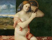 Giovanni Bellini Naked Young Woman in Front of the Mirror Sweden oil painting artist